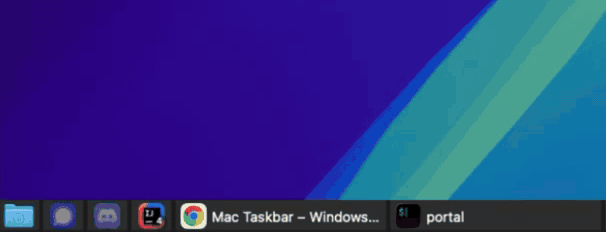 Combined tiles grouping multiple windows in Mac Taskbar 2.0