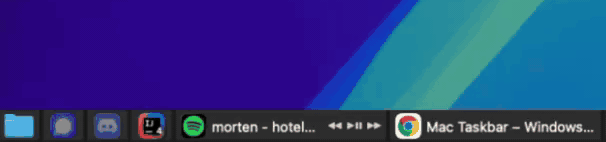 Media playback controls in a Mac Taskbar tile