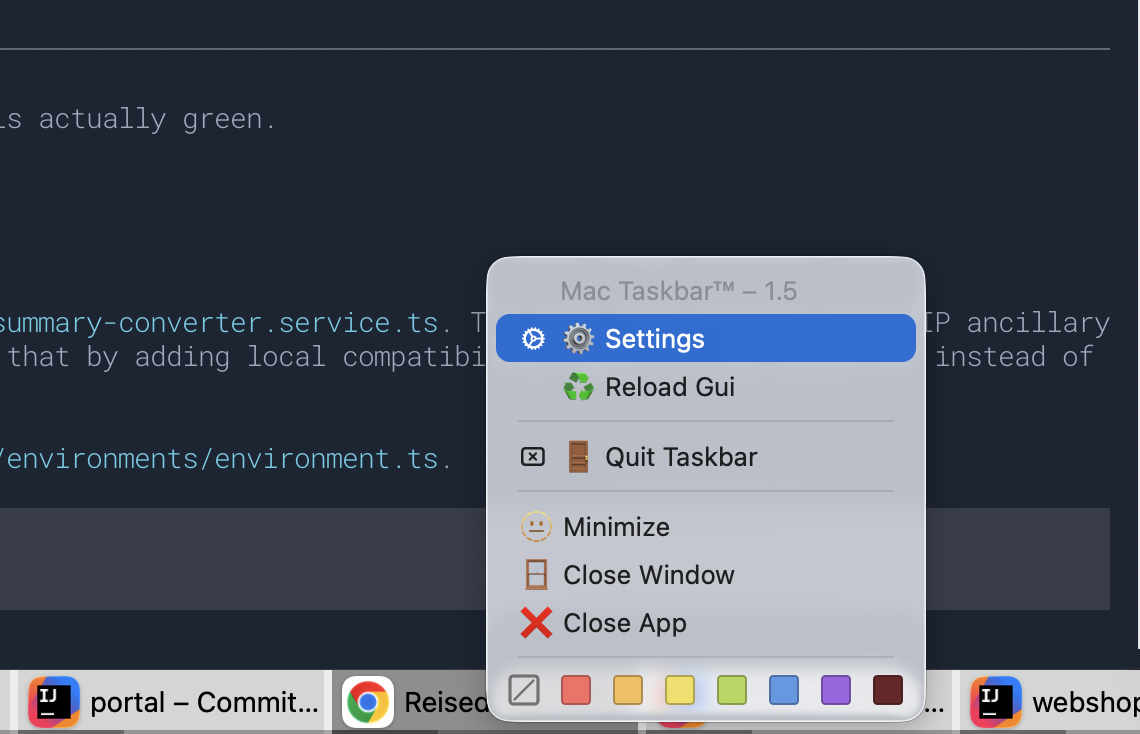 Right-click a tile to assign a custom color.